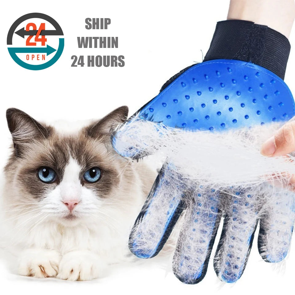 Pet Grooming Glove for Cats and Dogs