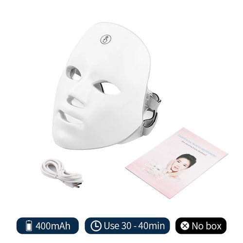 HTMCK 7 Color LED Light Therapy Face Mask - front view